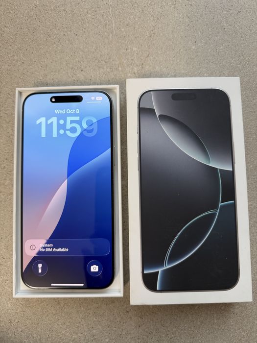 Vând iPhone 16 ProMax 256 gb, alb titanium, acte, accesorii și cutie