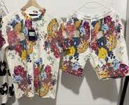 Compleu tricou + pantaloni scurti Louis Vuitton din bumbac