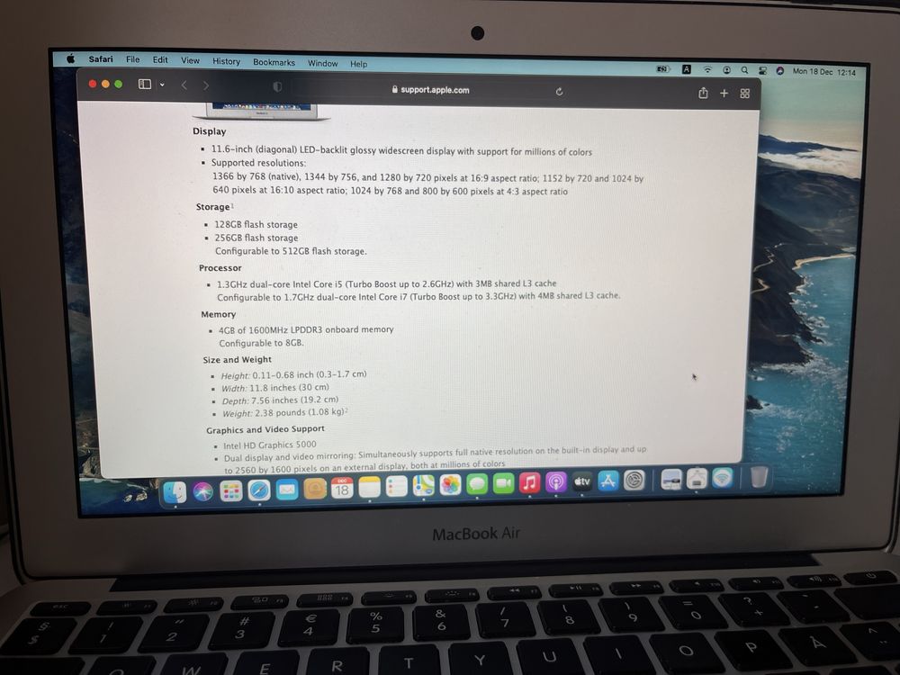 Macbook air 11 mid 2013