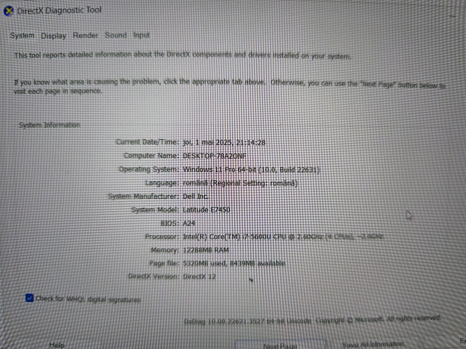 Laptop Dell Latitude E7450