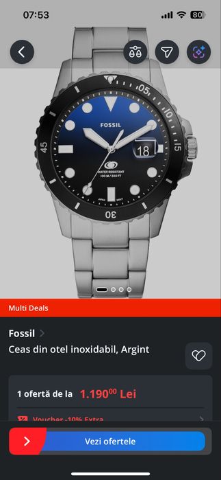 Ceas Fossil Blue Dive