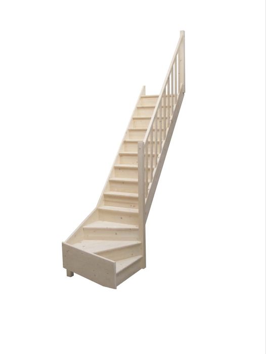 Vand Scara de Interior din Lemn de Brad 13 trepte cu balustrada