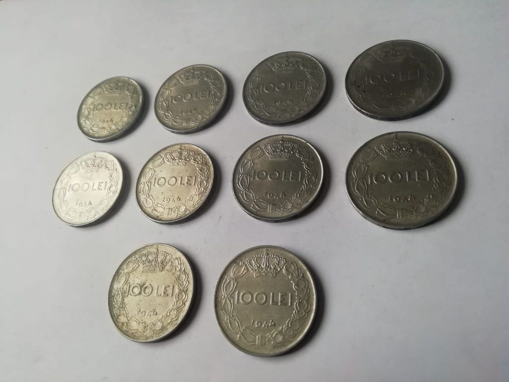 Lot monede de 100 lei din 1944