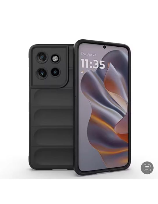 XIAOMI Redmi 13 PRO 4G/5G Husa Silicon Wave Alcantara Neagra