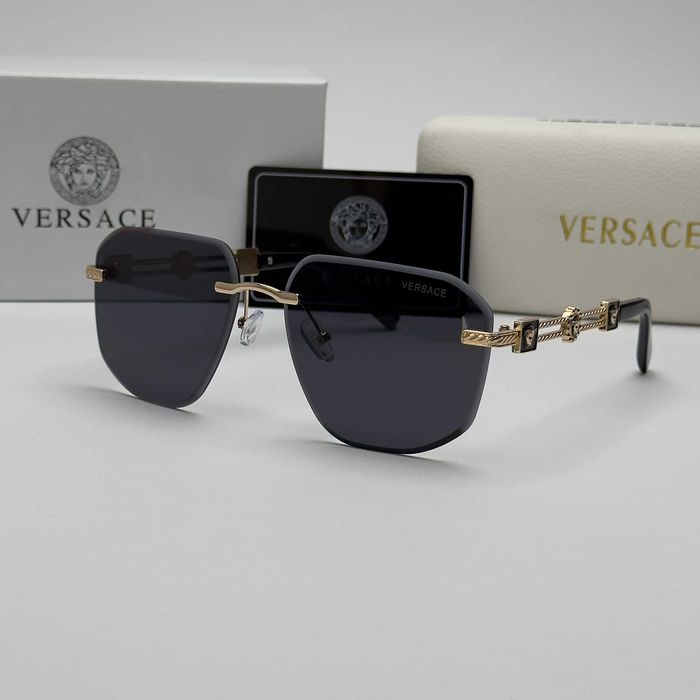 Слънчеви очила Versace Oversize Black Brown Limited Версаче УВ400 CE
