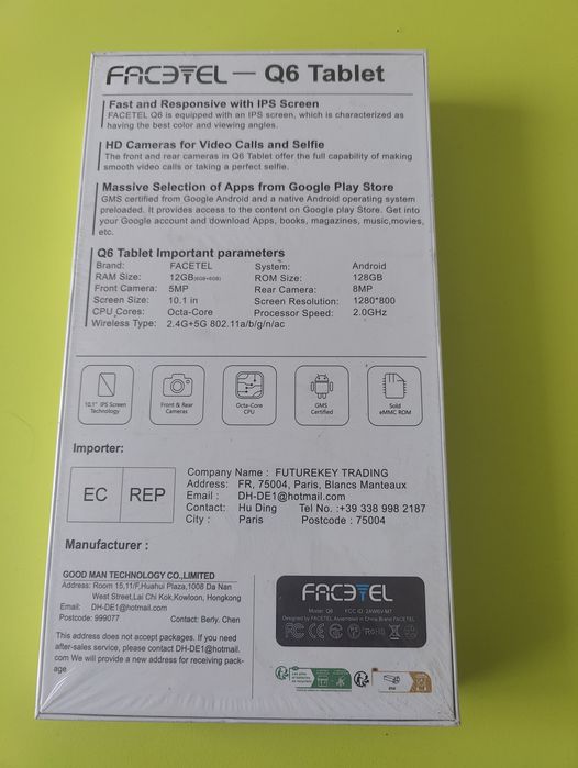 FACETEL-Q6 Tablt 128gb 6+6 GR Sigilata.Pret Fix