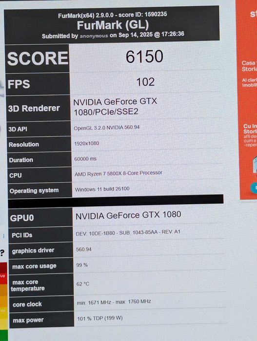 Pc calculator gaming, Ryzen 7 5800X, ram 32 Gb, Nvidia GTX 1080