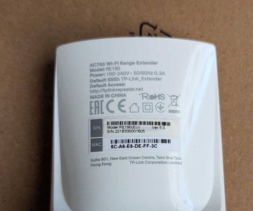 Wi-Fi extender TP Link Re190