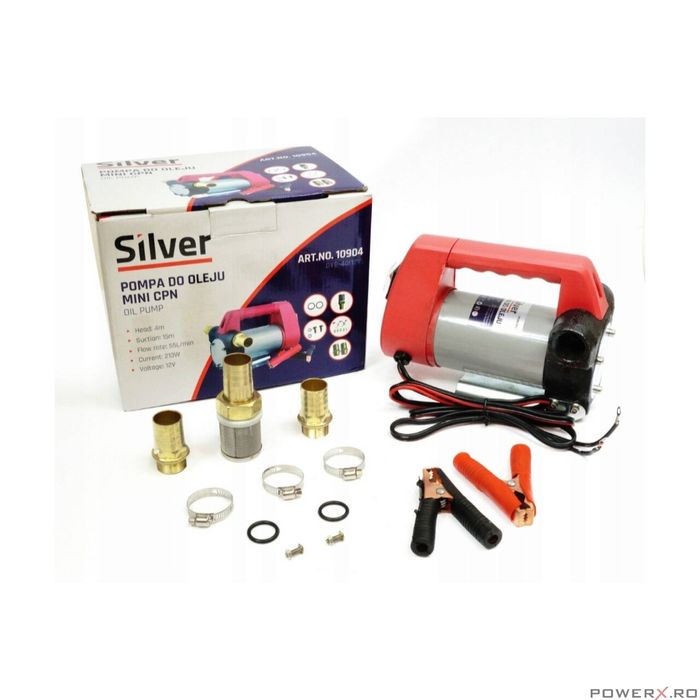 Pompa transfer combustibil, ulei rosie CPN 12V Silver