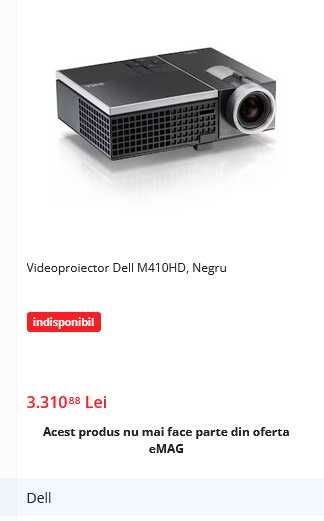 proiector dell m410hd cu defect se supraincalzeste