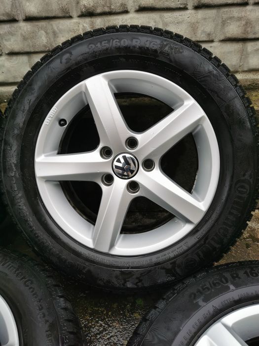 jante VW + anvelope iarna Continental 215 60 R16 ; profil 8mm; DOT2221