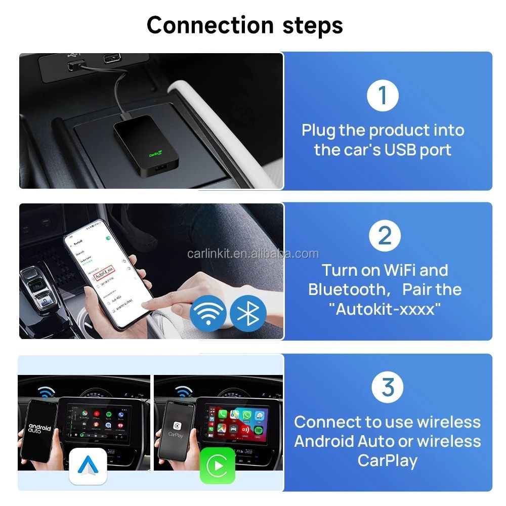 Безжичен Carlinkit 5.0 (2air) адаптер за автомобил Carplay и Android