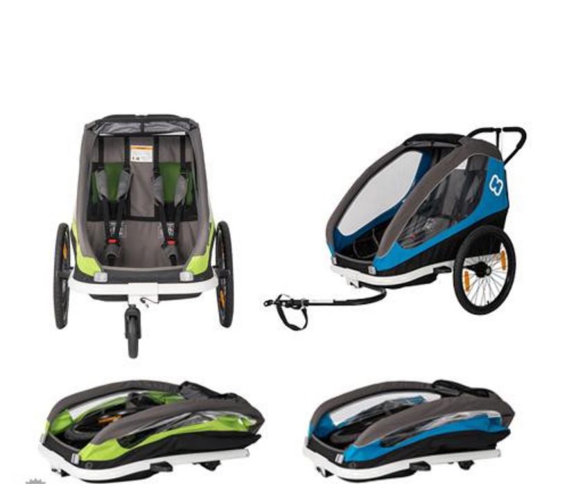 Remorca-carucior bicicleta Hamax Traveller pentru 2 copii, Nou!