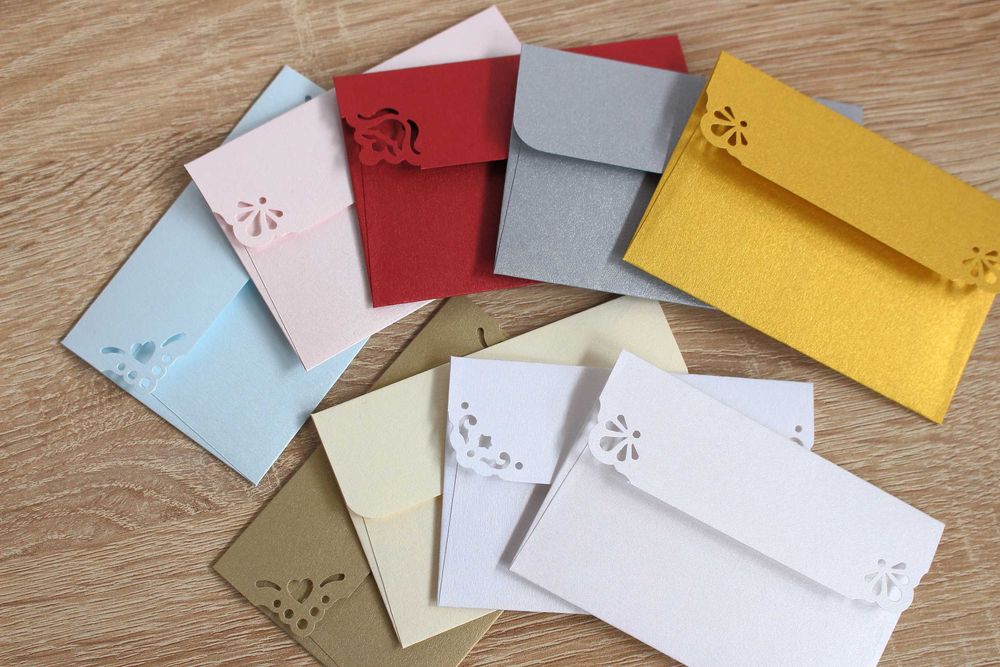 Перлени пликове за сватбени покани - Луксозни пликове различни размери