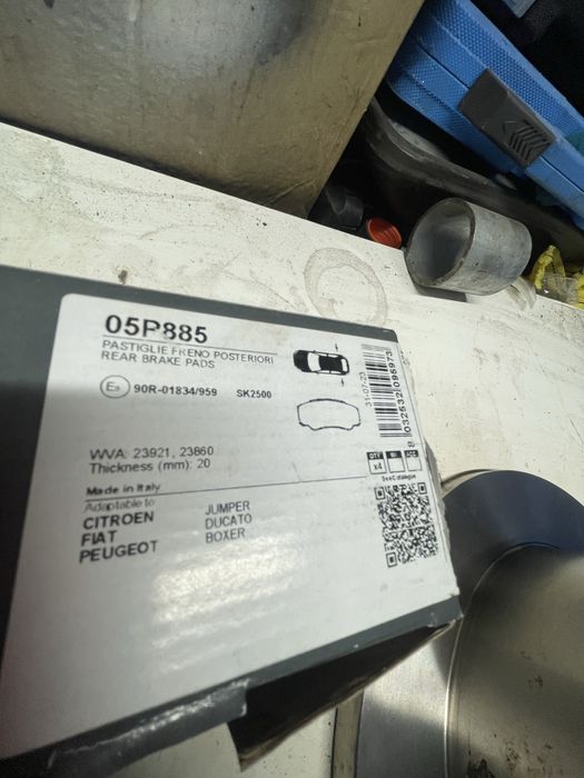 01-06 Пежо Боксер задни дискове и накладки