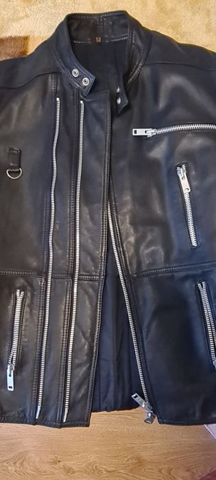 Geaca moto din piele naturala