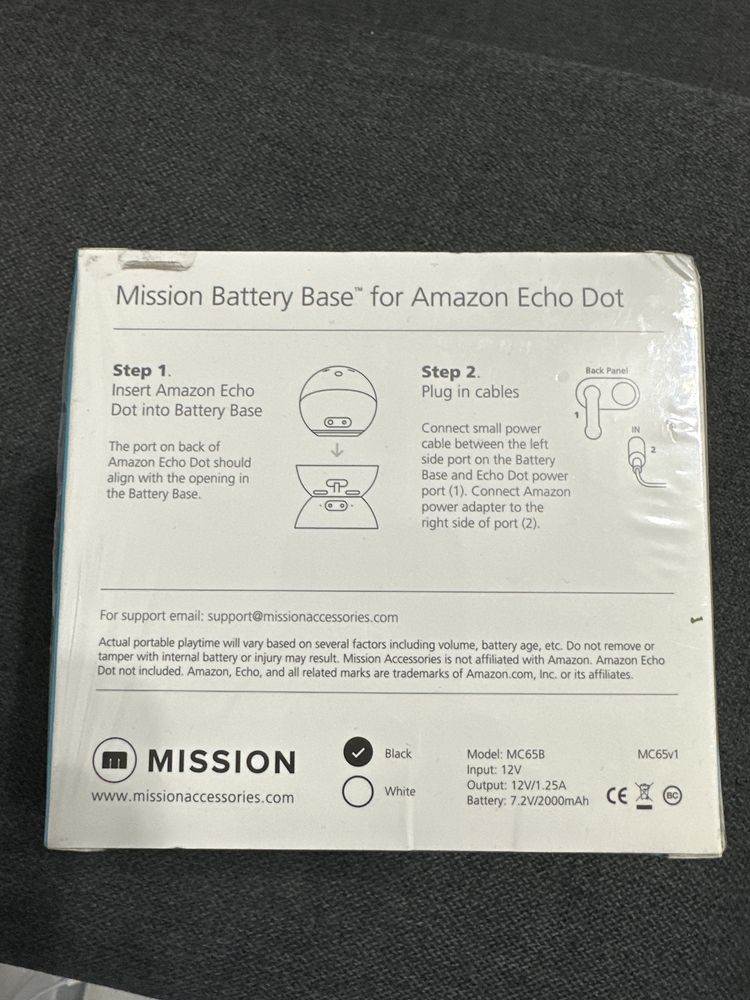 AMAZON Mission Battery Base For Echo Dot 4, Sigilată