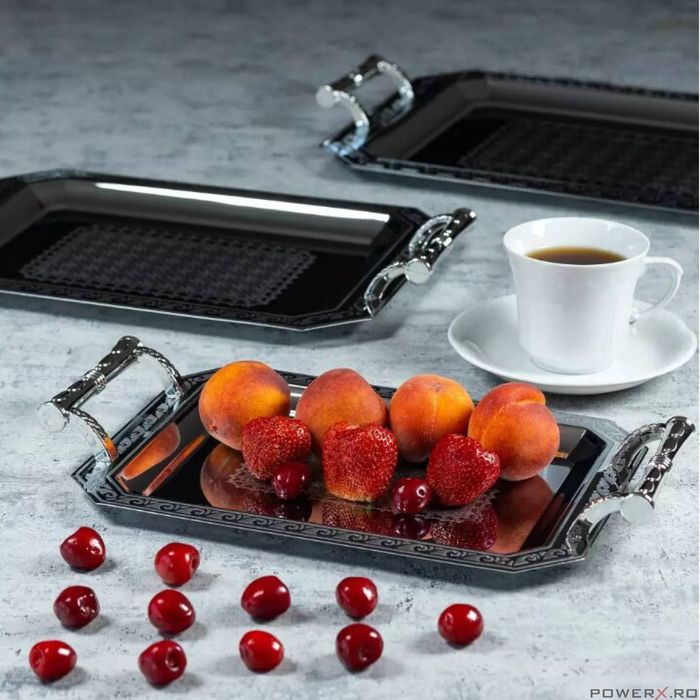 Tava din inox, set 3 piese, dreptunghiulara, Kinghoff