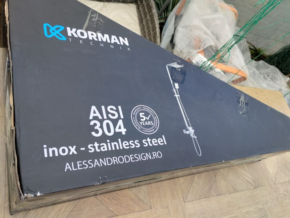 Coloana dus inox satinata ,sigilata.