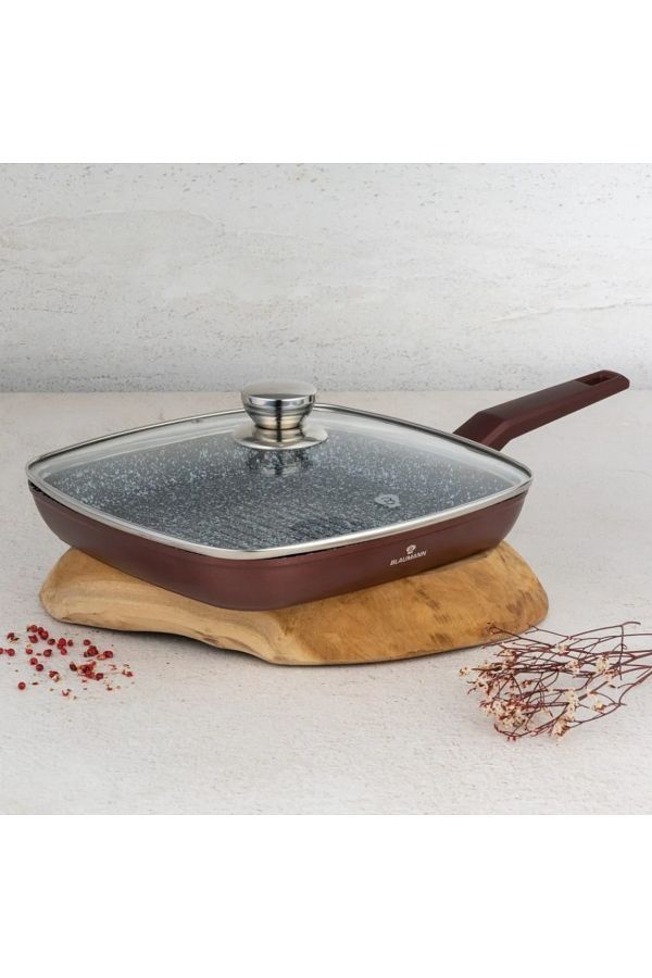 Tigaie Grill Aluminiu turnat cu Capac dd 28 cm- 2,8L