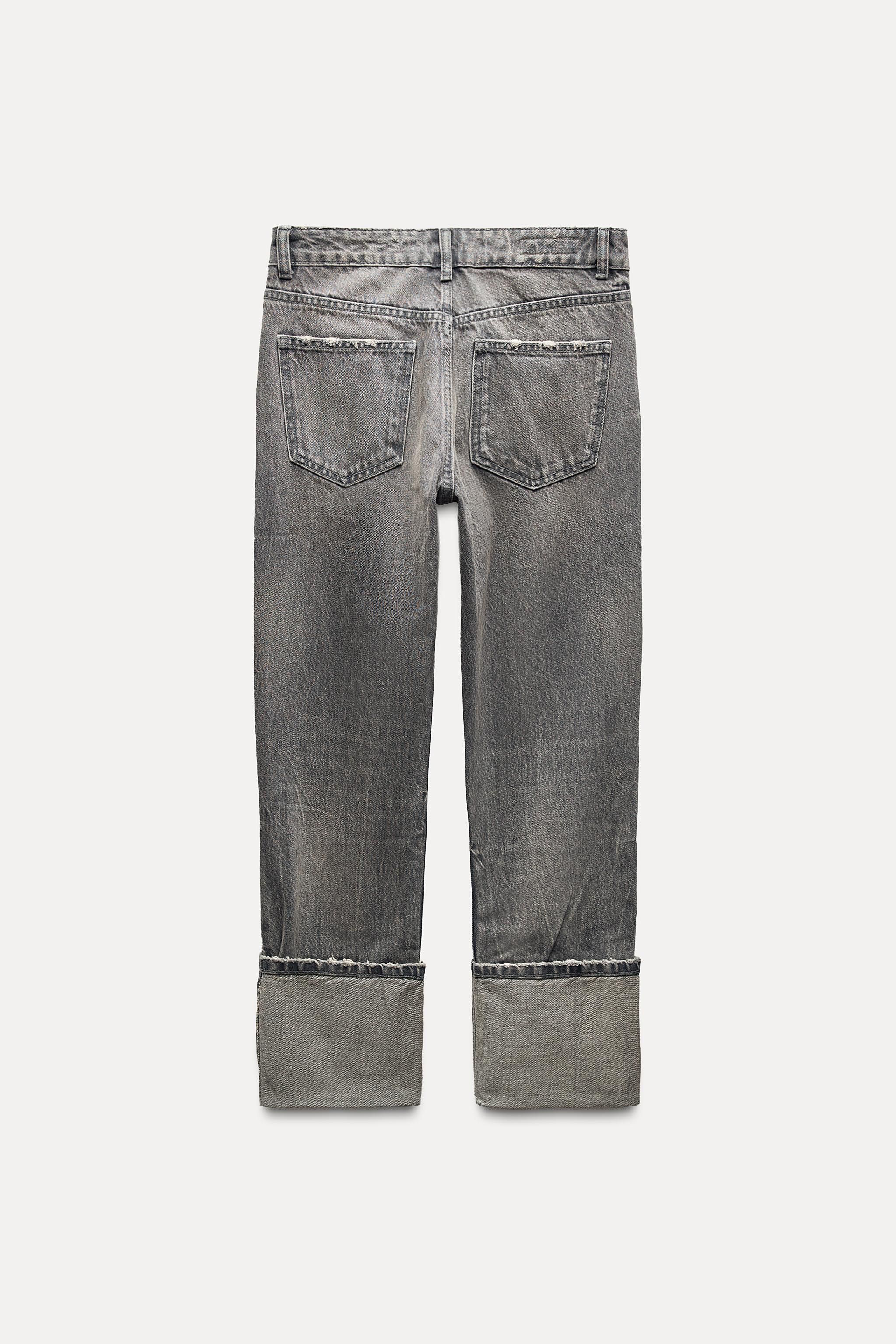 Дънки ZARA, цвят сиво, номер 40