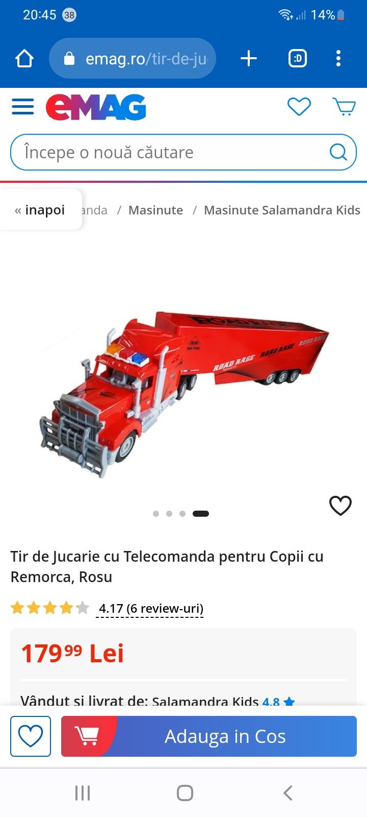 Tir de jucarie cu telecomanda