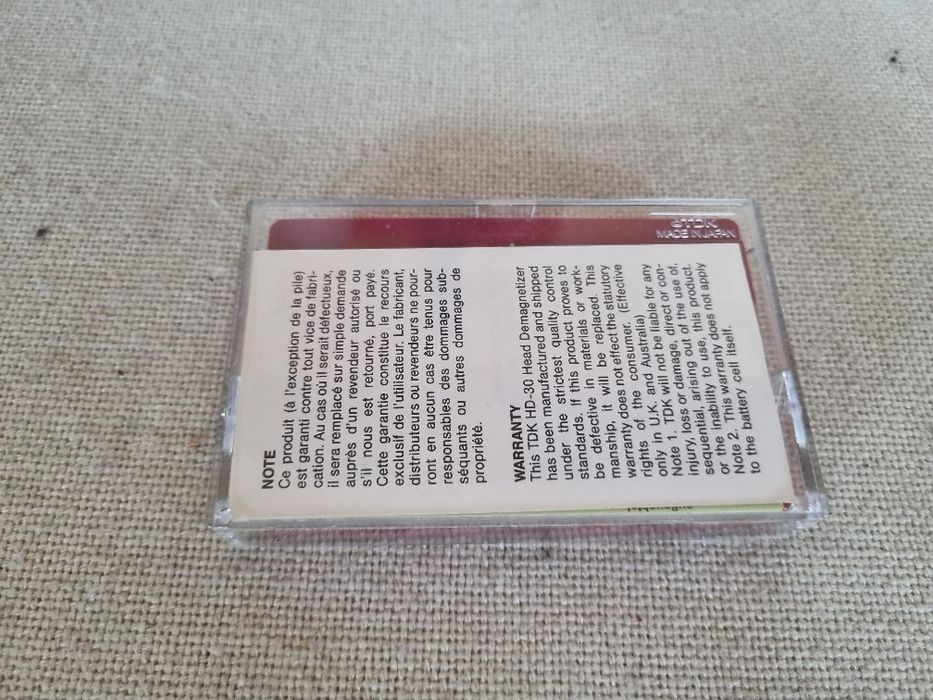 Caseta Audio Demagnetizator capete TDK HD-30. Impecabila.