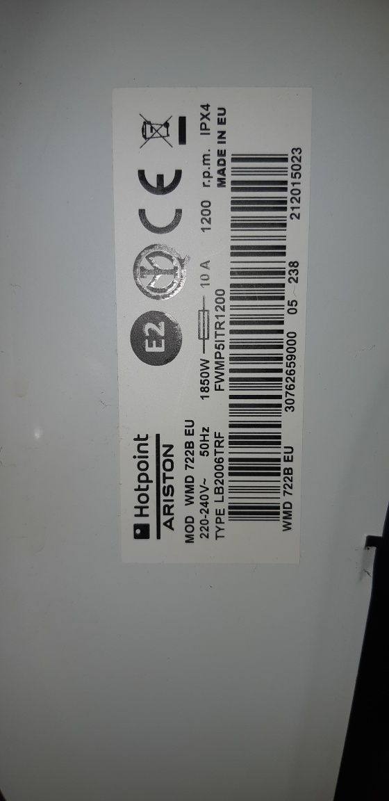 Piese Hotpoint WMD 722B EU