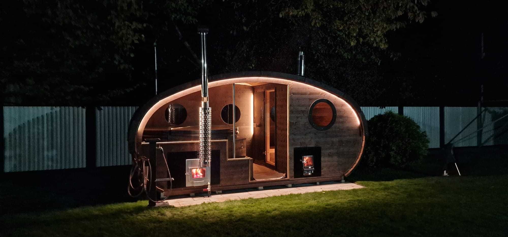 Ciubar fibra de sticla cu sauna 2 in 1 thermowood