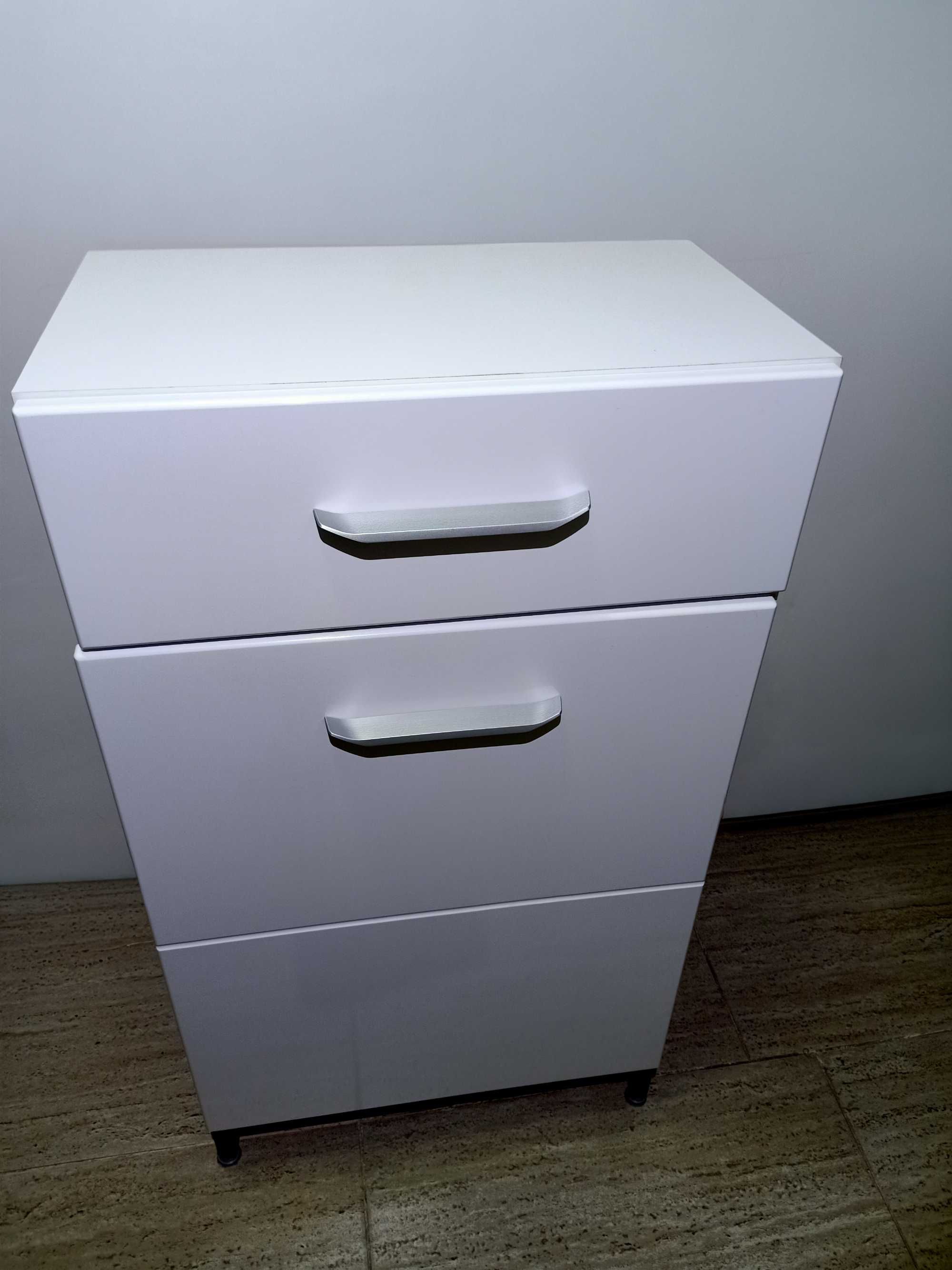 Скрин, Шкаф за антре заоблен бял гланц MDF 58 x 35 x 104,5-110 см
