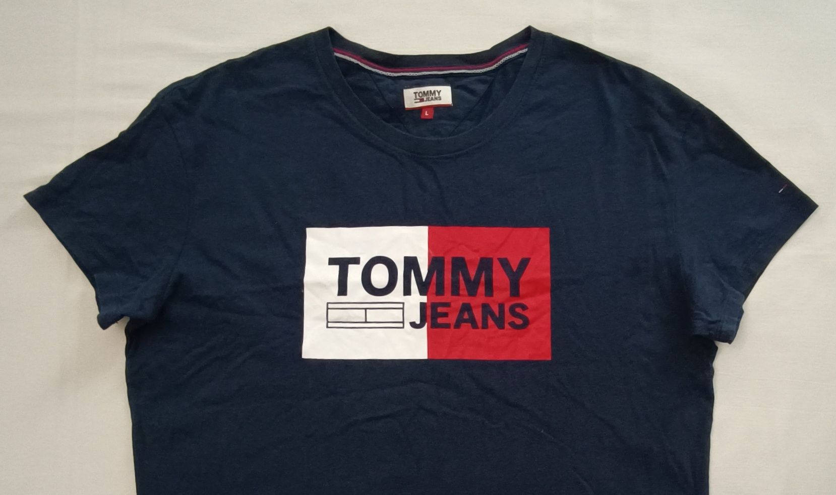 Tommy Jeans Logo Shirt оригинална тениска L памучна фланелка