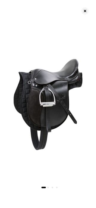 Șa din piele neagra Kerbl 17.5 inch