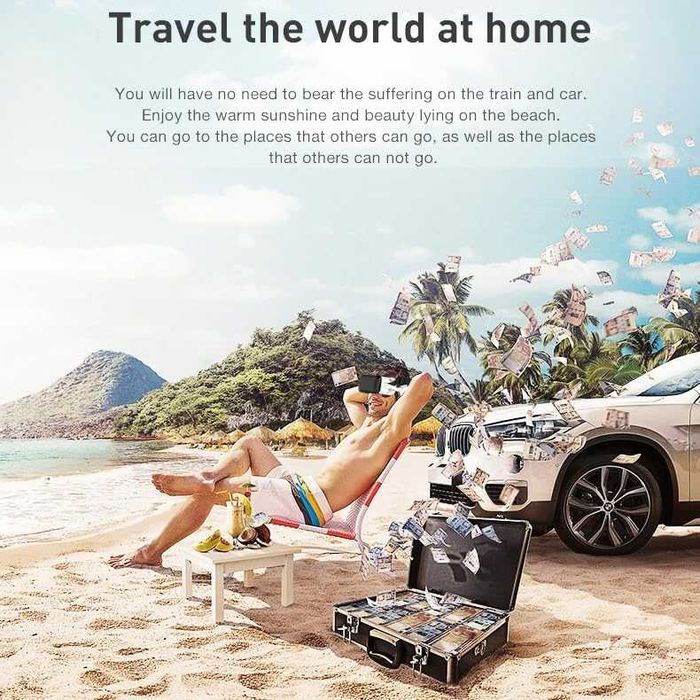 3D VR очила за виртуална реалност за телефони 4.7-6.7" с дистанционно