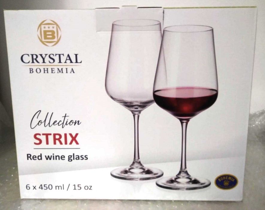 Set Pahare vin Cristal Boemia. Cadoul Perfect pt casa. Noi ambalate!