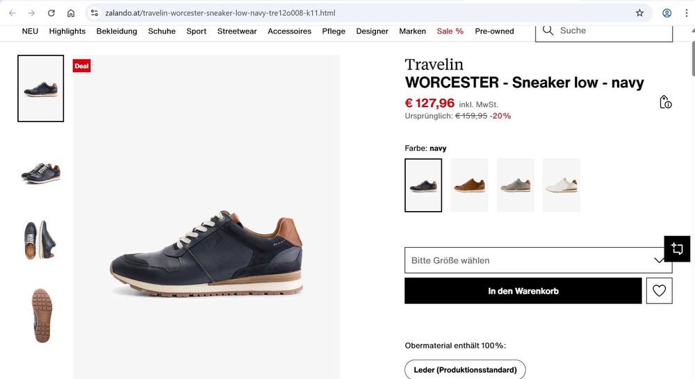 Мъжки обувки от естествена кожа, тъмносини, размер 46 - НОВИ