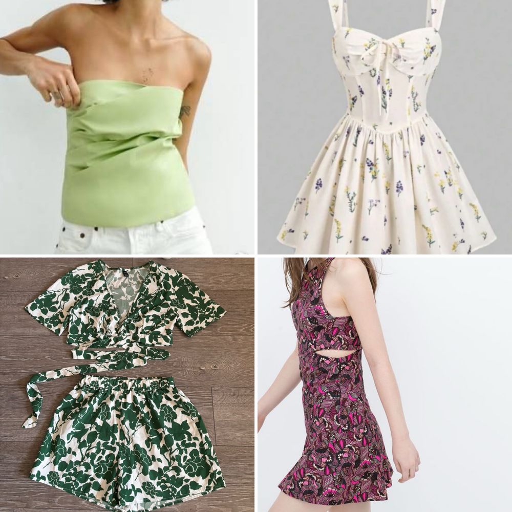 Zara, Shein рокли, топ, комплект