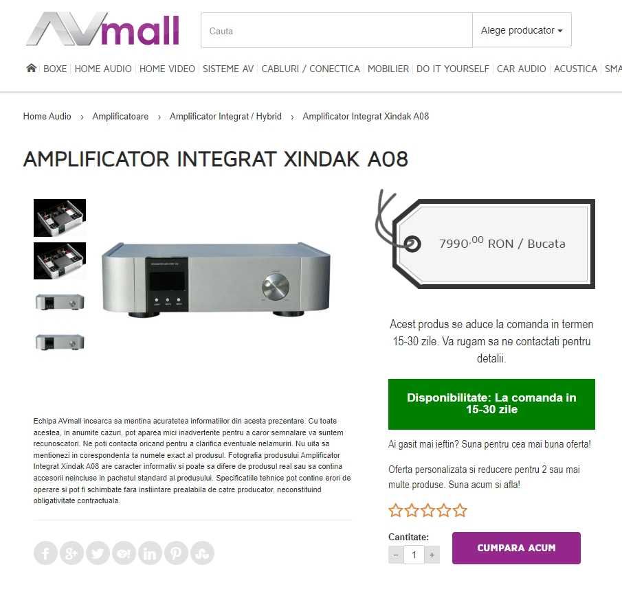 Amplificator Integrat XINDAK A08 ICEpower250A