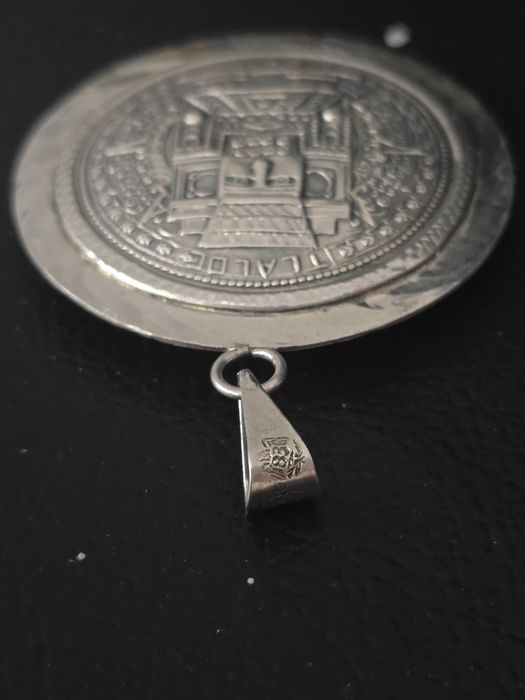 Pandantiv argint masiv - Calendar Aztec /Două Fete - ORIGINE MEXIC