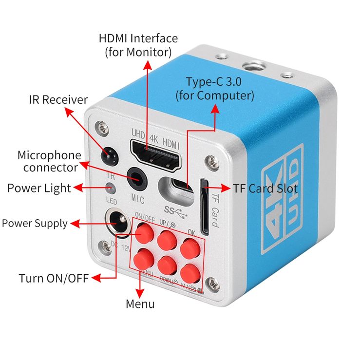 Microscop Clinic Trinocular cu camera de 4K, incredibil mare mărire