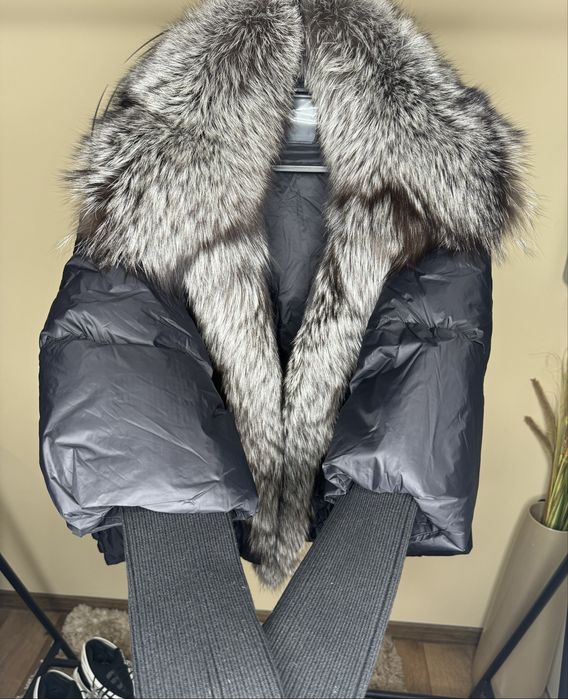 Дамско яке естествен косъм Nl Grey