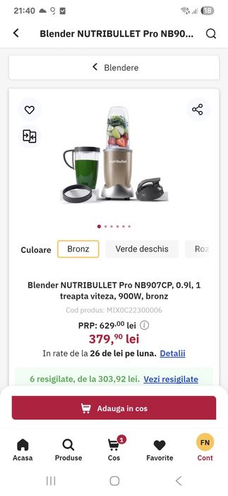 Blender Nutribullet Pro,
