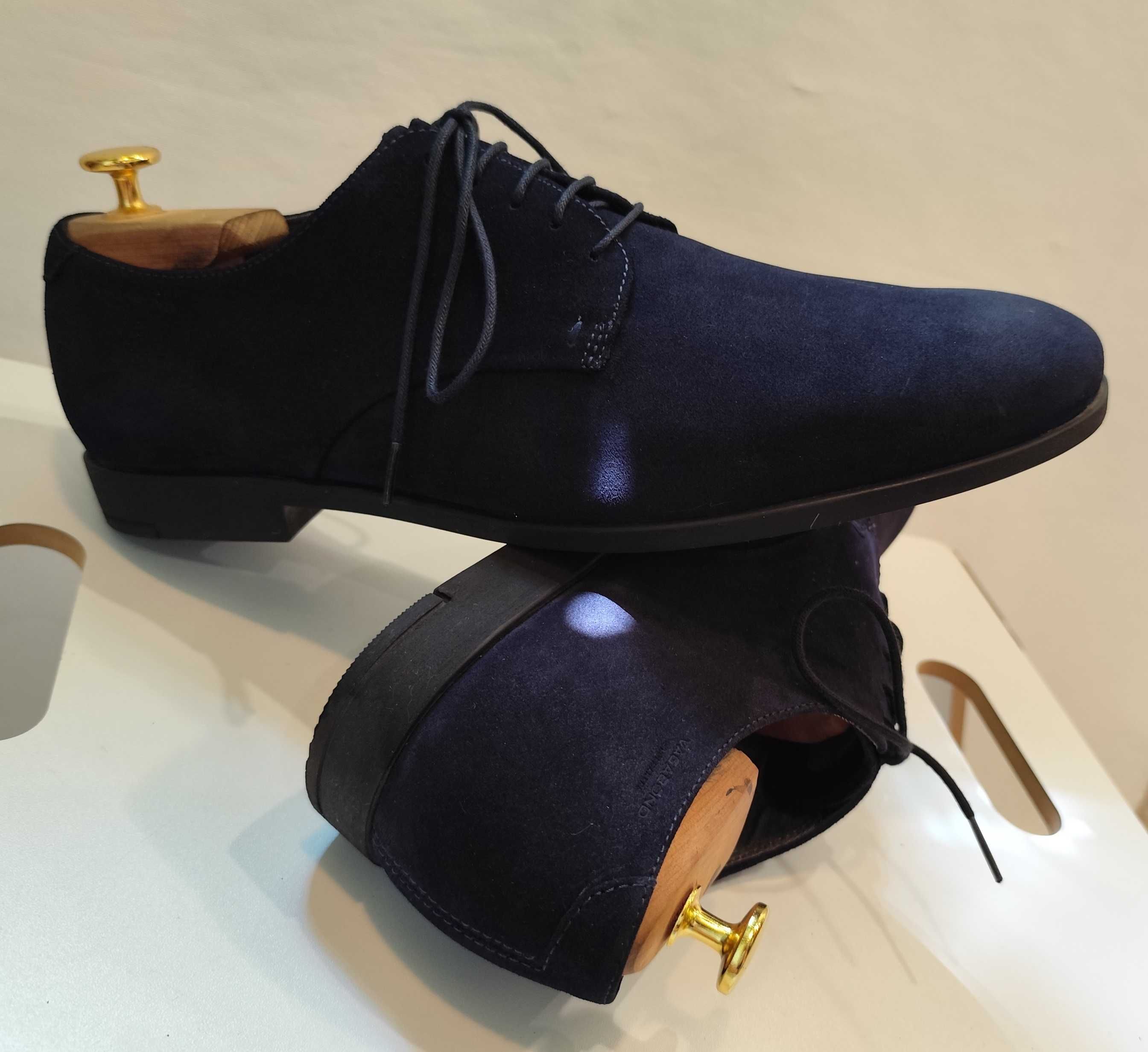 Pantofi derby 43 premium VAGABOND NOI piele naturala moale navy
