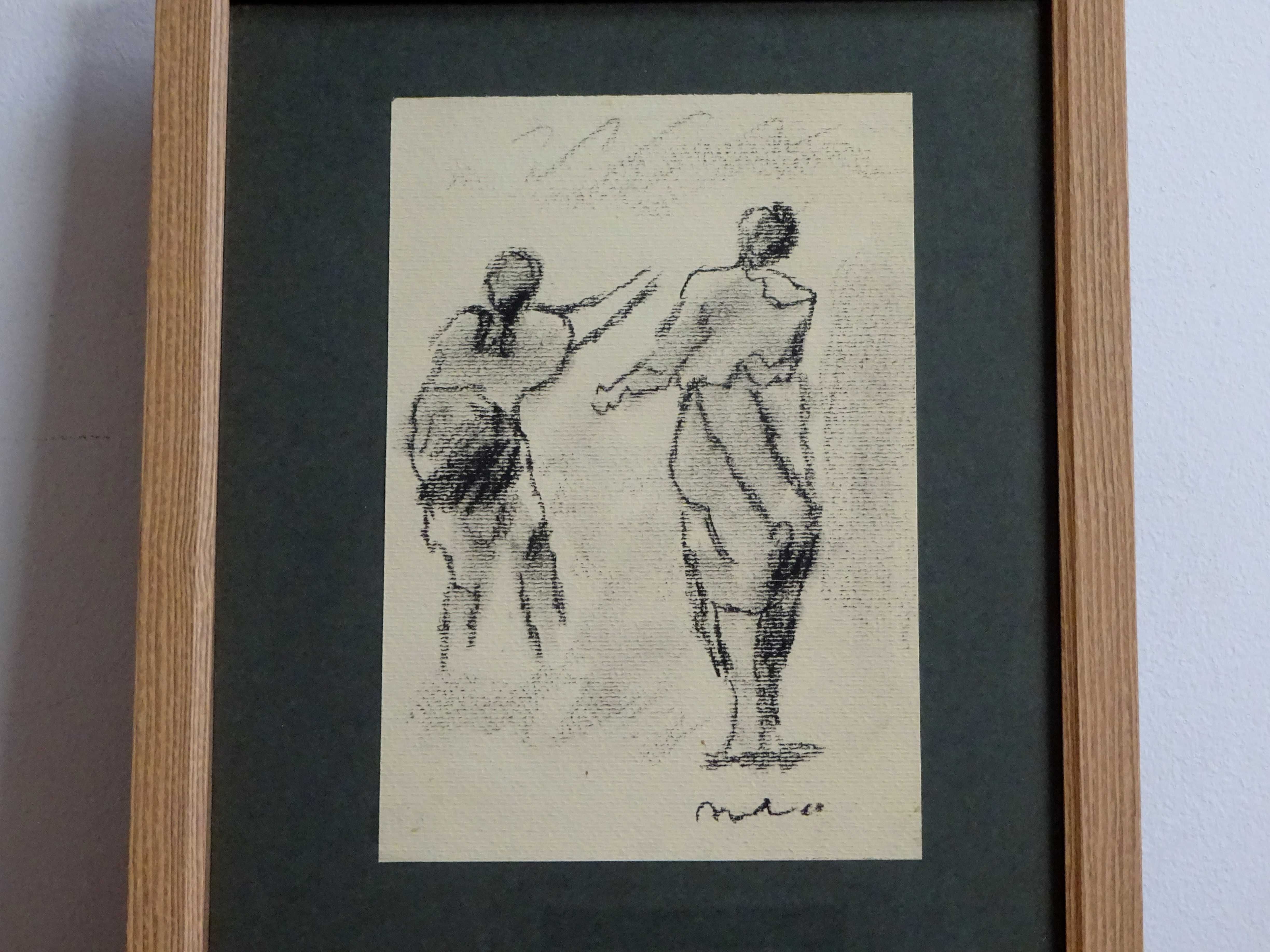 Corneliu Baba, ’Taranci’ | Tablou vechi, carbune pe hartie