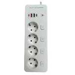 Удължител, защита от пренапрежение, 4 гнезда, 2 USB, 3250W, 2 м