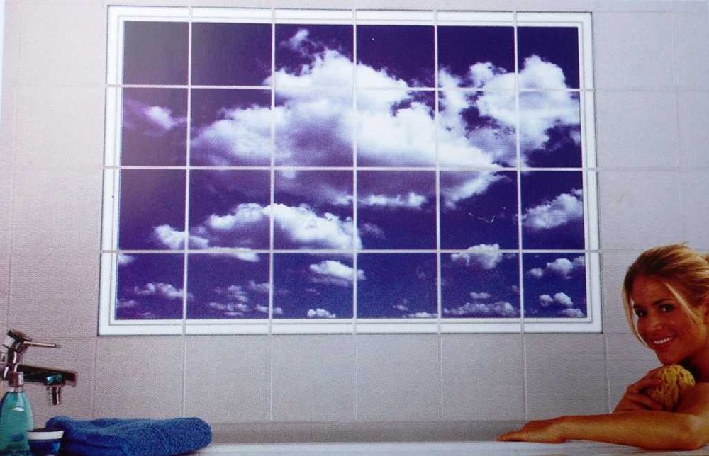 Декоративно пано за баня, съставено от 24 отделни стикера