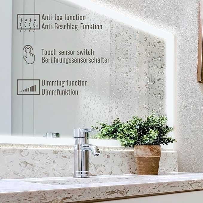 Aquamarin® LED осветени огледала за баня - 80 x 60 cm