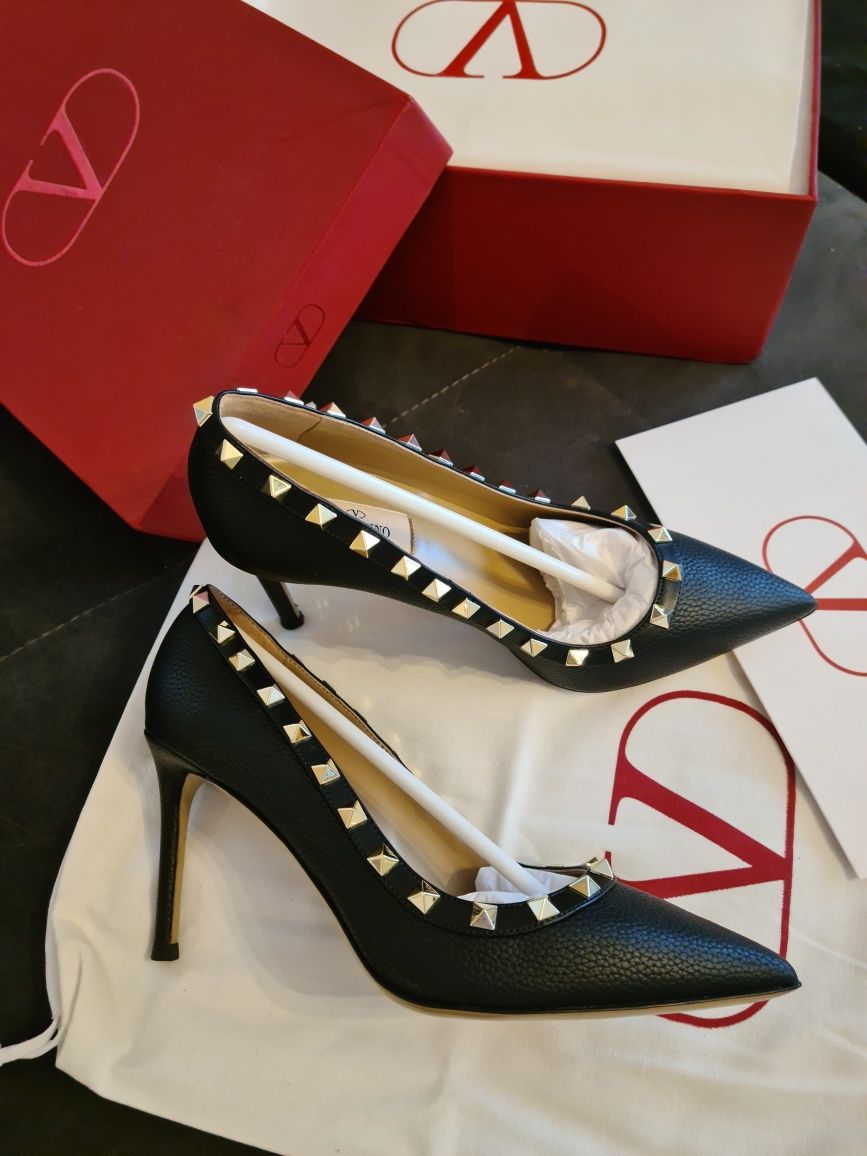 Pantofi Vale*tino Garavani - size 38,39/toc 10 cm/piele nat(Louboutin)