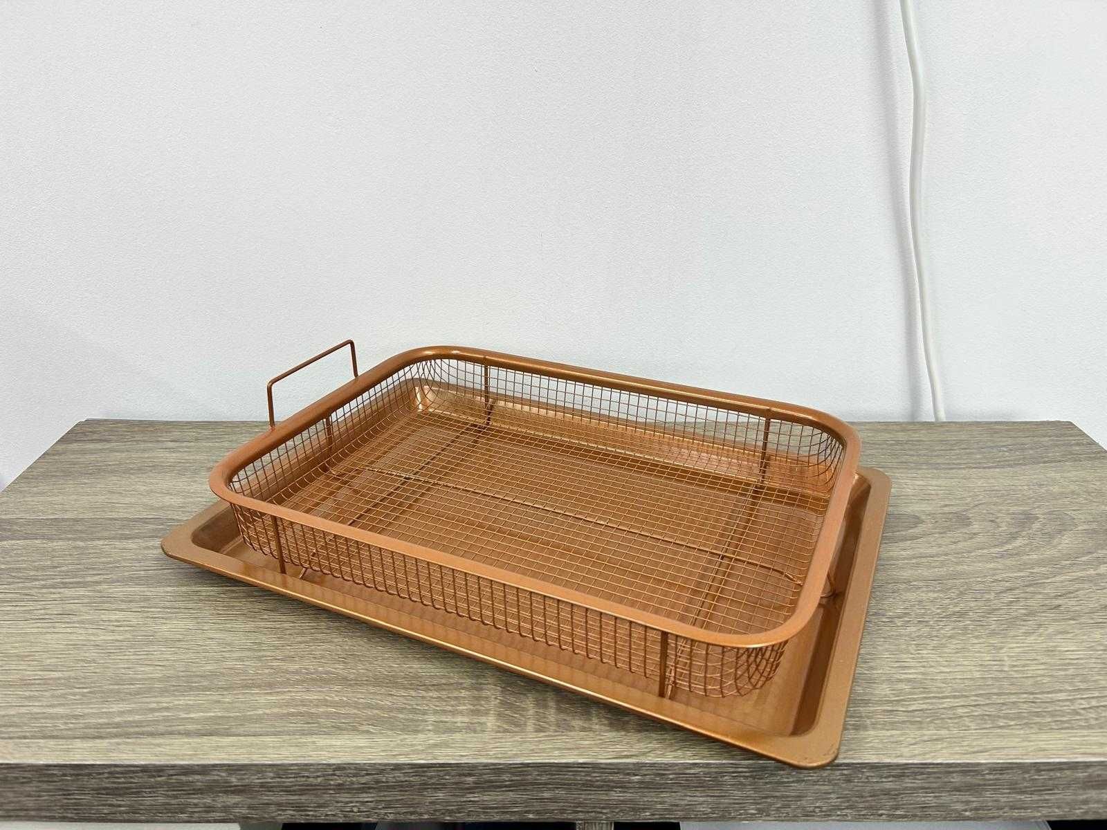 Set tava cu cos pentru cuptor, din cupru