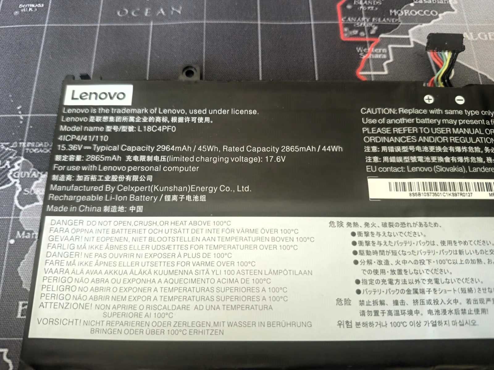 Baterie Lenovo ThinkBook 14S-IWL L18C4PF0 15.36V 2865mAh 45Wh