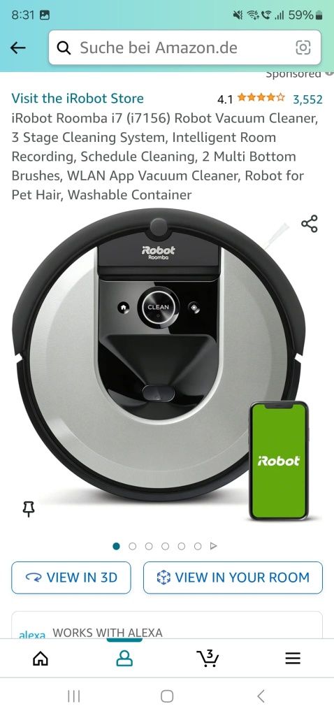 Robot aspirare iRobot Roomba i7